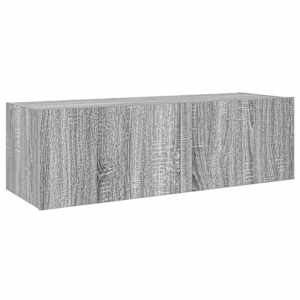 Nástěnná TV skříňka s LED osvětlením šedá sonoma 100x35x31 cm - obrázek 3