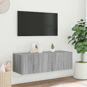 Nástěnná TV skříňka s LED osvětlením šedá sonoma 100x35x31 cm - obrázek 5