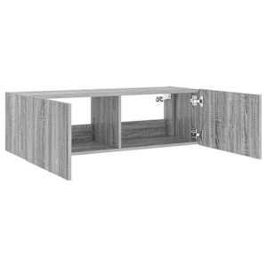 Nástěnná TV skříňka s LED osvětlením šedá sonoma 100x35x31 cm - obrázek 8