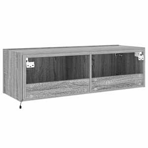 Nástěnná TV skříňka s LED osvětlením šedá sonoma 100x35x31 cm - obrázek 11