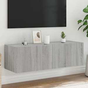 Nástěnná TV skříňka s LED osvětlením šedá sonoma 100x35x31 cm - obrázek 1