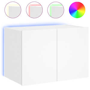 Nástěnná TV skříňka s LED osvětlením bílá 60 x 35 x 41 cm - obrázek 2