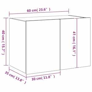 Nástěnná TV skříňka s LED osvětlením bílá 60 x 35 x 41 cm - obrázek 17
