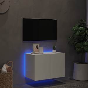 Nástěnná TV skříňka s LED osvětlením bílá 60 x 35 x 41 cm - obrázek 4