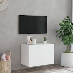 Nástěnná TV skříňka s LED osvětlením bílá 60 x 35 x 41 cm - obrázek 5