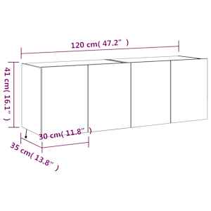Nástěnné TV skříňky s LED osvětlením 2 ks bílé 60 x 35 x 41 cm - obrázek 17