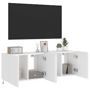 Nástěnné TV skříňky s LED osvětlením 2 ks bílé 60 x 35 x 41 cm - obrázek 7