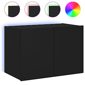 Nástěnná TV skříňka s LED osvětlením černá 60 x 35 x 41 cm - obrázek 2