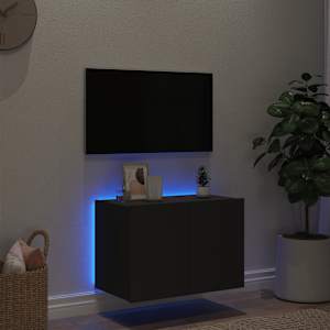 Nástěnná TV skříňka s LED osvětlením černá 60 x 35 x 41 cm - obrázek 4