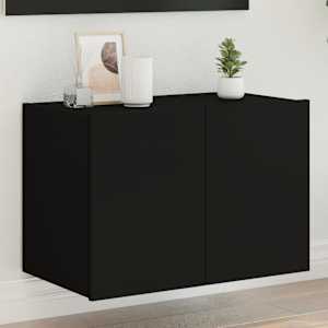 Nástěnná TV skříňka s LED osvětlením černá 60 x 35 x 41 cm - obrázek 1