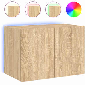 Nástěnná TV skříňka s LED osvětlením dub sonoma 60 x 35 x 41 cm - obrázek 2