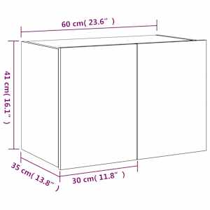 Nástěnná TV skříňka s LED osvětlením dub sonoma 60 x 35 x 41 cm - obrázek 17