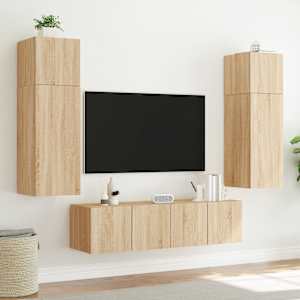 Nástěnná TV skříňka s LED osvětlením dub sonoma 60 x 35 x 41 cm - obrázek 6