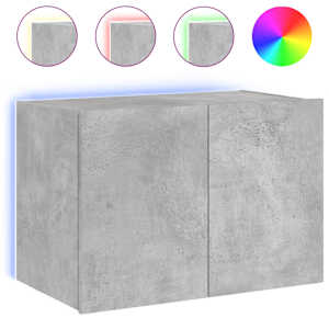 Nástěnná TV skříňka s LED osvětlením betonově šedá 60x35x41 cm - obrázek 2