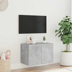 Nástěnná TV skříňka s LED osvětlením betonově šedá 60x35x41 cm - obrázek 4