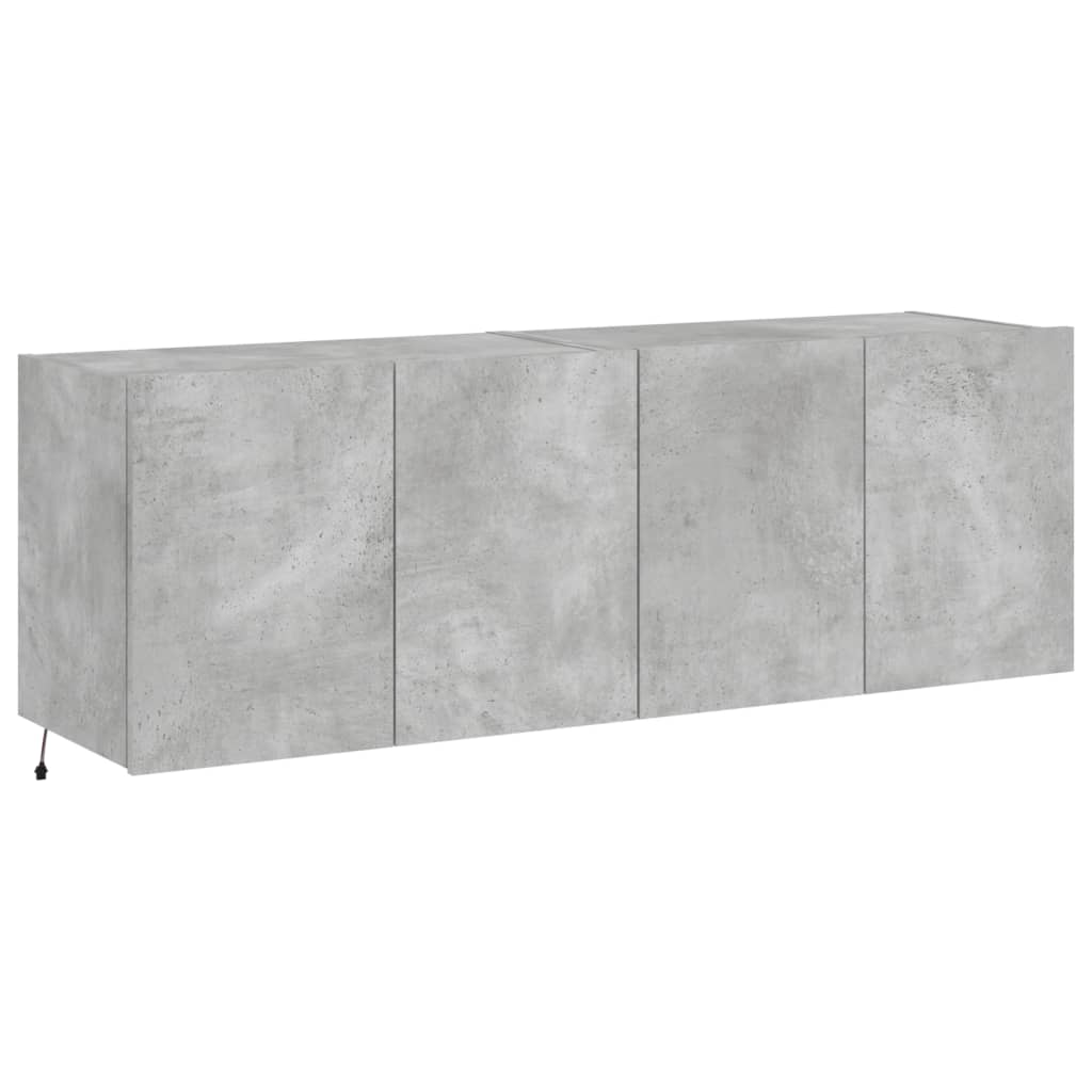 vidaXL TV-seinäkaapit LED-valoilla 2 kpl betoninharmaa 60x35x41 cm