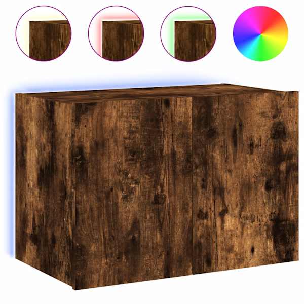 vidaXL teleri seinakapp LED-tuledega, suitsutamm, 60 x 35 x 41 cm