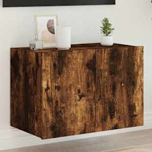 Stenska TV omarica z LED lučkami dimljeni hrast 60x35x41 cm