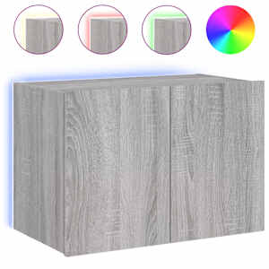 Nástěnná TV skříňka s LED osvětlením šedá sonoma 60x35x41 cm - obrázek 2