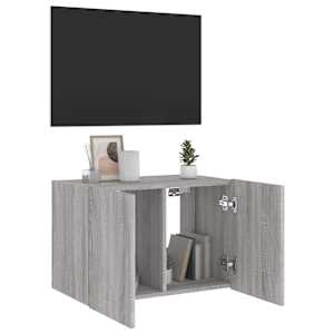 Nástěnná TV skříňka s LED osvětlením šedá sonoma 60x35x41 cm - obrázek 6
