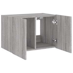 Nástěnná TV skříňka s LED osvětlením šedá sonoma 60x35x41 cm - obrázek 7
