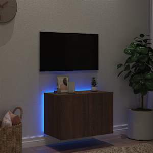 Nástěnná TV skříňka s LED osvětlením hnědý dub 60 x 35 x 41 cm - obrázek 4