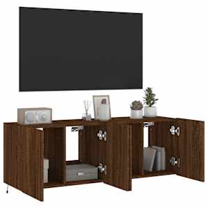 Nástěnné TV skříňky s LED osvětlením 2 ks hnědý dub 60x35x41 cm - obrázek 6