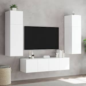Nástěnná TV skříňka s LED osvětlením bílá 80 x 35 x 41 cm - obrázek 6