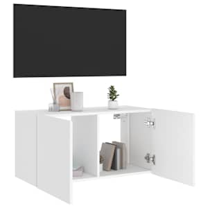 Nástěnná TV skříňka s LED osvětlením bílá 80 x 35 x 41 cm - obrázek 7