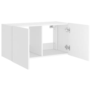 Nástěnná TV skříňka s LED osvětlením bílá 80 x 35 x 41 cm - obrázek 8