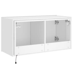 Nástěnná TV skříňka s LED osvětlením bílá 80 x 35 x 41 cm - obrázek 11