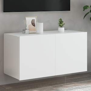 Nástěnná TV skříňka s LED osvětlením bílá 80 x 35 x 41 cm - obrázek 1