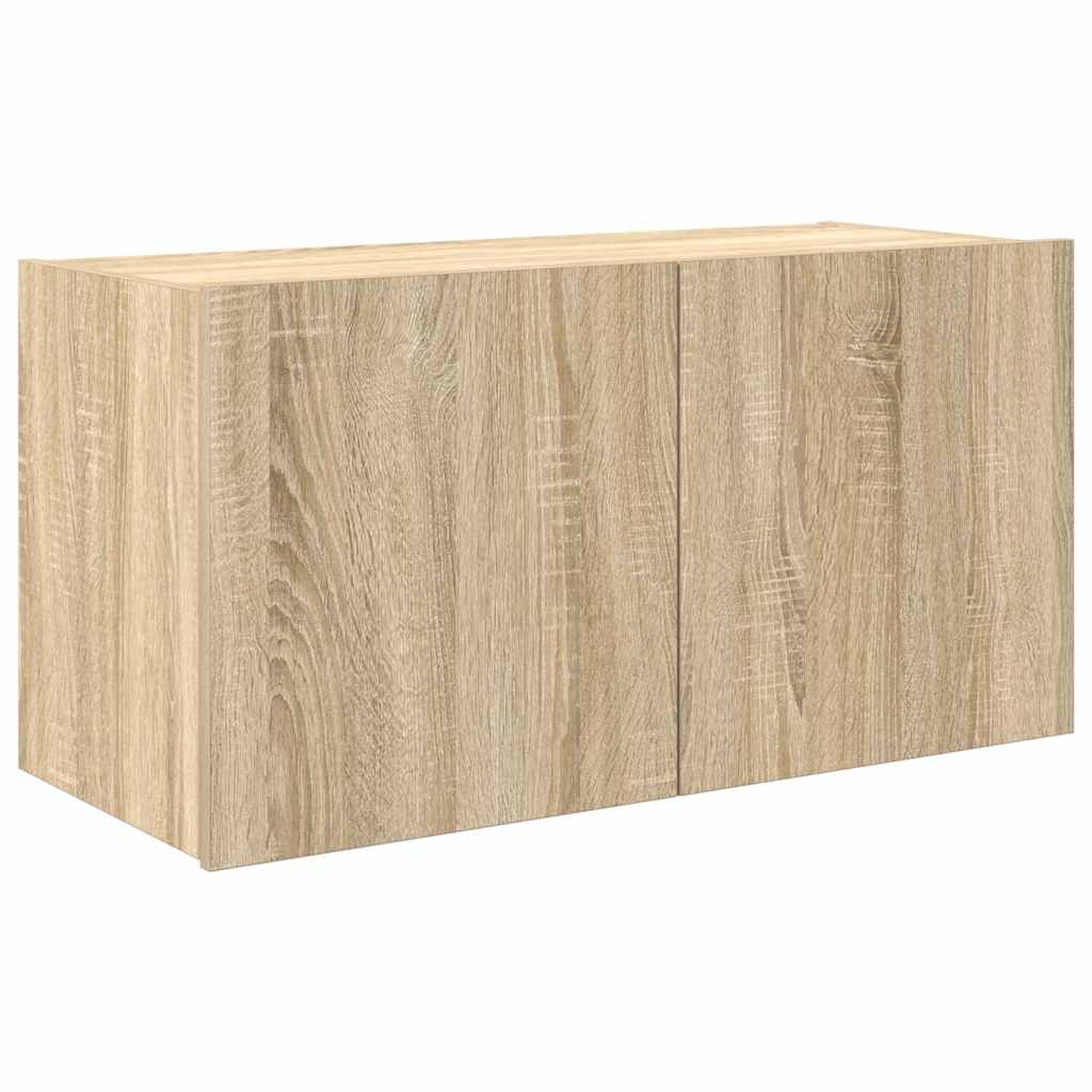 Thumbnail - vidaXL TV-Wandschrank mit LED-Leuchten Sonoma-Eiche 80x35x41 cm
