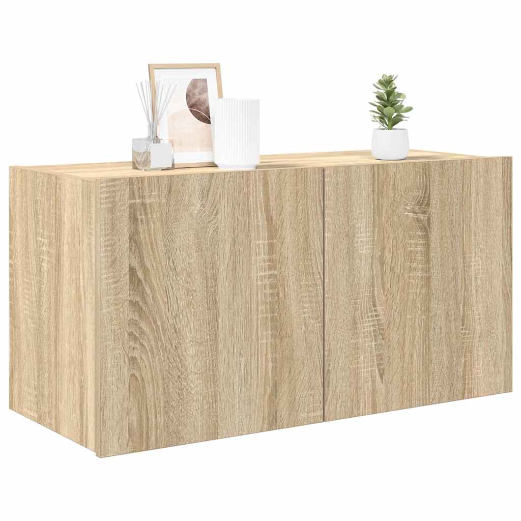 Thumbnail - vidaXL TV-Wandschrank mit LED-Leuchten Sonoma-Eiche 80x35x41 cm
