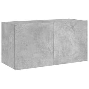 Nástěnná TV skříňka s LED osvětlením betonově šedá 80x35x41 cm - obrázek 3