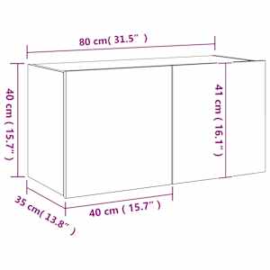 Nástěnná TV skříňka s LED osvětlením betonově šedá 80x35x41 cm - obrázek 17