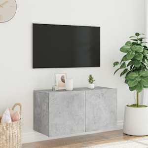 Nástěnná TV skříňka s LED osvětlením betonově šedá 80x35x41 cm - obrázek 5