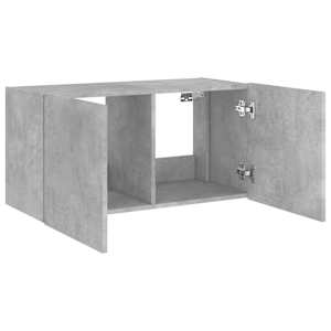 Nástěnná TV skříňka s LED osvětlením betonově šedá 80x35x41 cm - obrázek 8