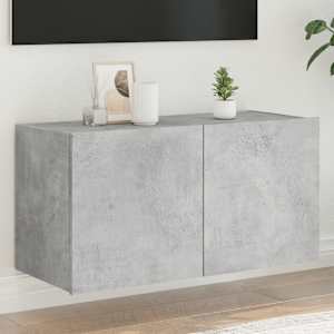 Nástěnná TV skříňka s LED osvětlením betonově šedá 80x35x41 cm - obrázek 1