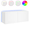 vidaXL teleri seinakapp LED-tuledega, valge, 100 x 35 x 41 cm