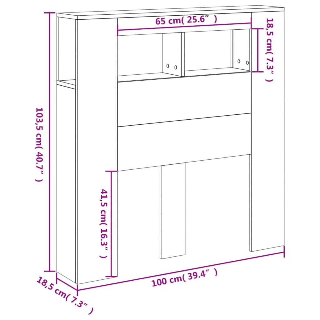 Čelo postele s LED černé 100 x 18,5 x 103,5 cm kompozitní dřevo - obrázek 14