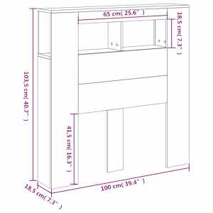 Čelo postele s LED betonově šedé 100 x 18,5 x 103,5 cm kompozit - obrázek 14
