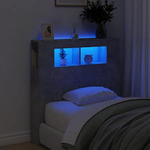 Čelo postele s LED betonově šedé 100 x 18,5 x 103,5 cm kompozit - obrázek 1