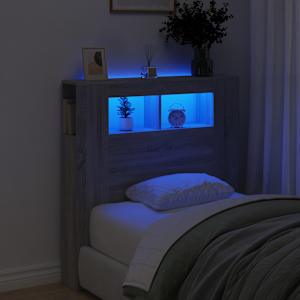 Čelo postele s LED šedé sonoma 100 x 18,5 x 103,5 cm kompozit - obrázek 1