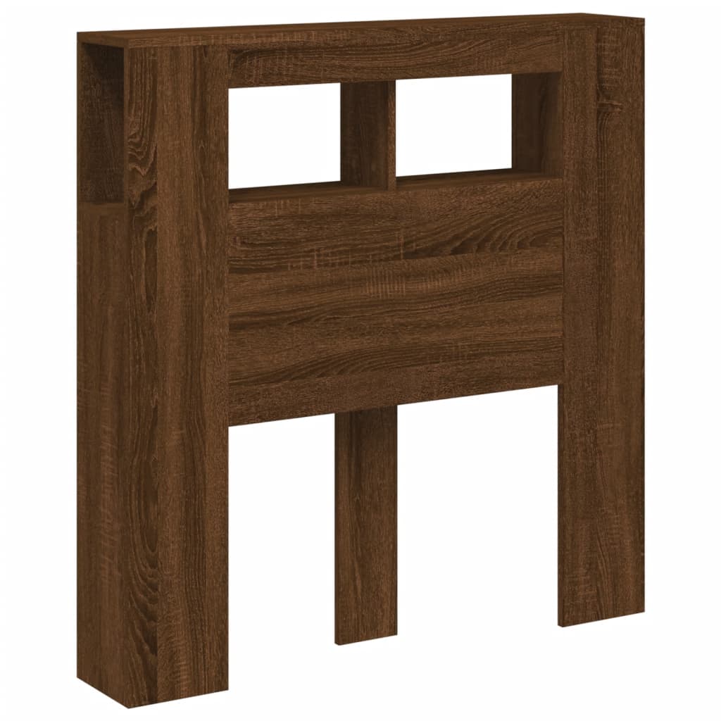 vidaXL Hoofdeinde met LED 100x18,5x103,5 cm bewerkt hout bruineiken afbeelding