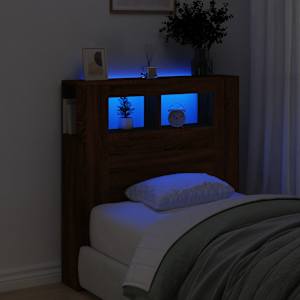 Čelo postele s LED hnědý dub 100x18,5x103,5 cm kompozitní dřevo - obrázek 1