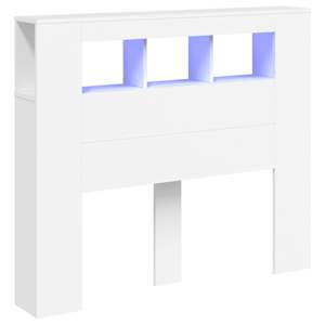 Čelo postele s LED bílé 120 x 18,5 x 103,5 cm kompozitní dřevo - obrázek 2