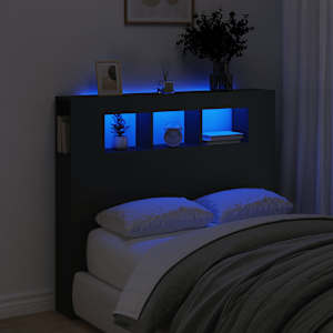 Čelo postele s LED černé 120 x 18,5 x 103,5 cm kompozitní dřevo - obrázek 1