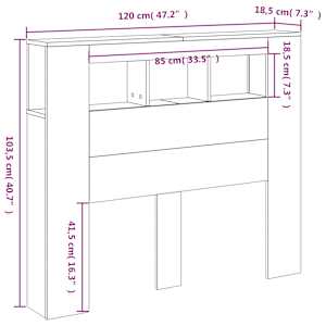 Čelo postele s LED dub sonoma 120 x 18,5 x 103,5 cm kompozit - obrázek 14