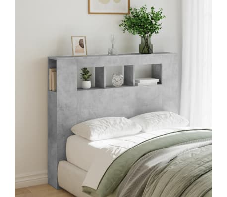 vidaXL LED Headboard Concrete Grey 120x18.5x103.5 cm Engineered Wood